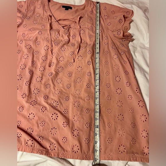 Lane Bryant Pink Eyelet Lace-Up Top Women’s 18/20 - Picture 7 of 7